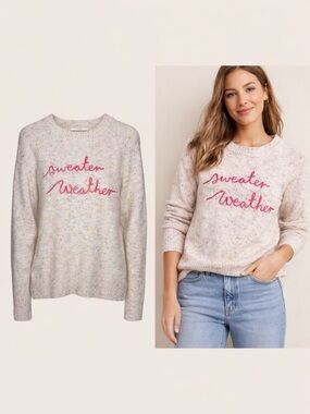 LOFT | Sweater Weather Cream Confetti Knit Pullover | XS | Cozy Soft